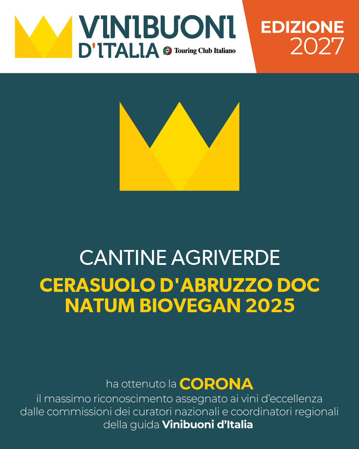 corona-vinibuoni-1897 vini buoni d'italia agriverde biologico vino cerasuolo